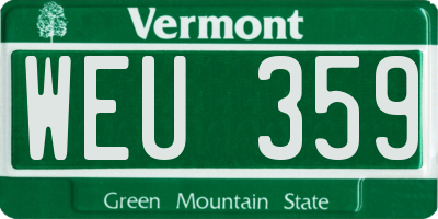VT license plate WEU359