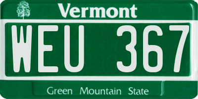 VT license plate WEU367
