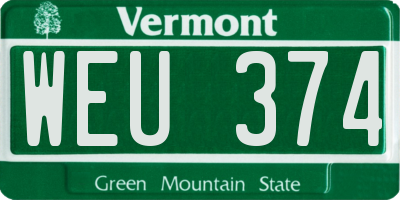 VT license plate WEU374