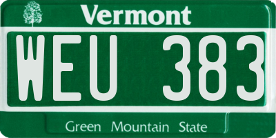 VT license plate WEU383