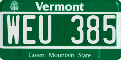 VT license plate WEU385