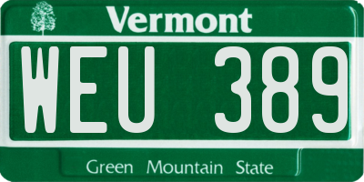 VT license plate WEU389