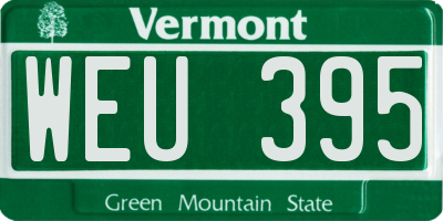 VT license plate WEU395