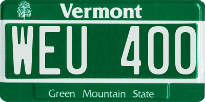 VT license plate WEU400