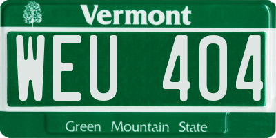 VT license plate WEU404