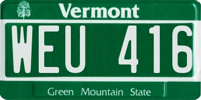 VT license plate WEU416