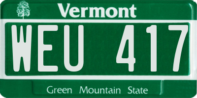 VT license plate WEU417