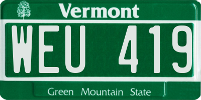 VT license plate WEU419