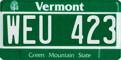 VT license plate WEU423