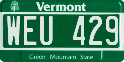 VT license plate WEU429