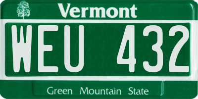 VT license plate WEU432
