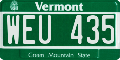 VT license plate WEU435