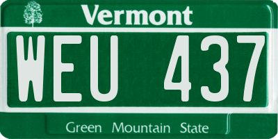 VT license plate WEU437