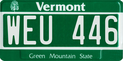VT license plate WEU446