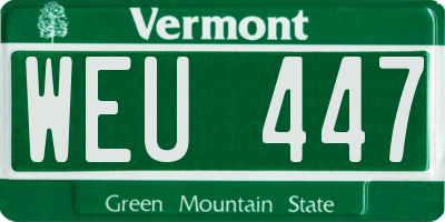 VT license plate WEU447