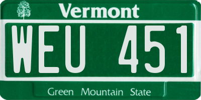 VT license plate WEU451
