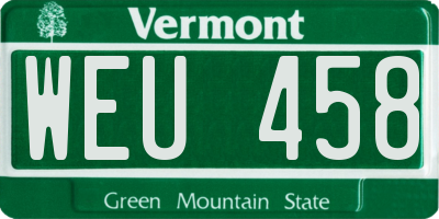 VT license plate WEU458