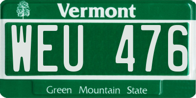 VT license plate WEU476