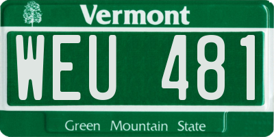 VT license plate WEU481