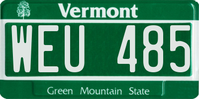 VT license plate WEU485