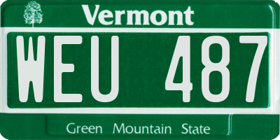 VT license plate WEU487