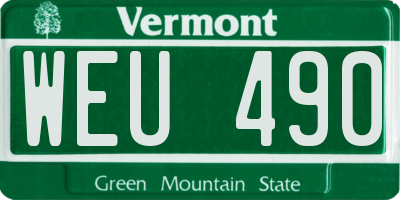 VT license plate WEU490