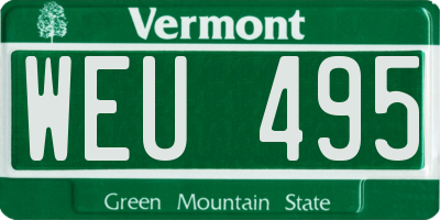 VT license plate WEU495