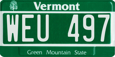 VT license plate WEU497