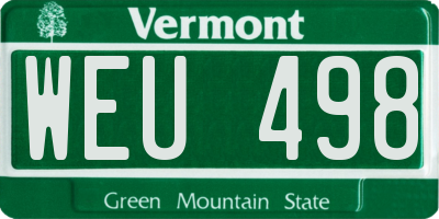 VT license plate WEU498