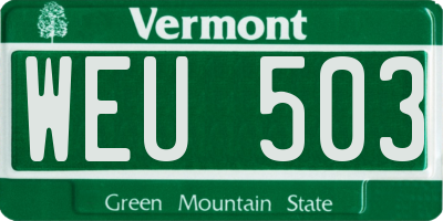 VT license plate WEU503