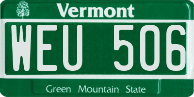 VT license plate WEU506