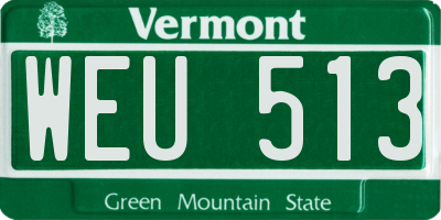 VT license plate WEU513