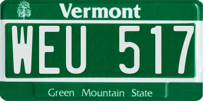 VT license plate WEU517