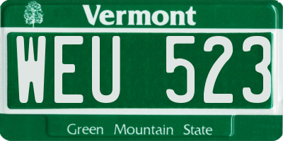 VT license plate WEU523