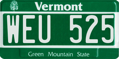 VT license plate WEU525