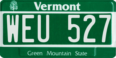 VT license plate WEU527