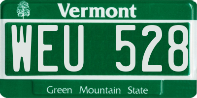 VT license plate WEU528