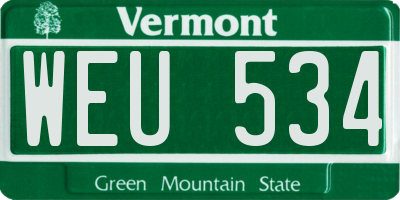 VT license plate WEU534