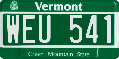 VT license plate WEU541
