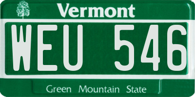 VT license plate WEU546