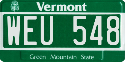VT license plate WEU548