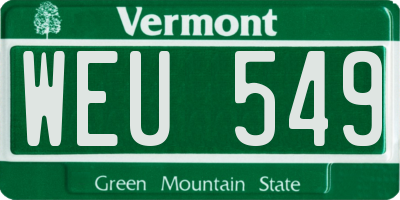VT license plate WEU549