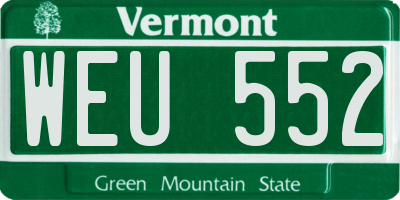 VT license plate WEU552