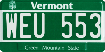 VT license plate WEU553
