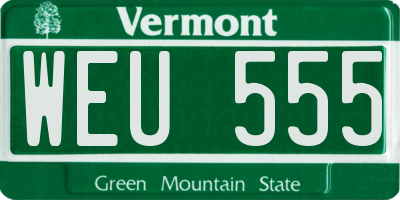 VT license plate WEU555