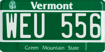 VT license plate WEU556
