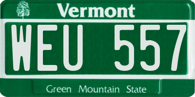 VT license plate WEU557
