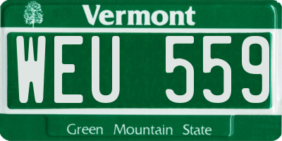 VT license plate WEU559