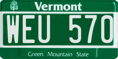 VT license plate WEU570