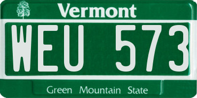 VT license plate WEU573